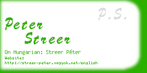 peter streer business card